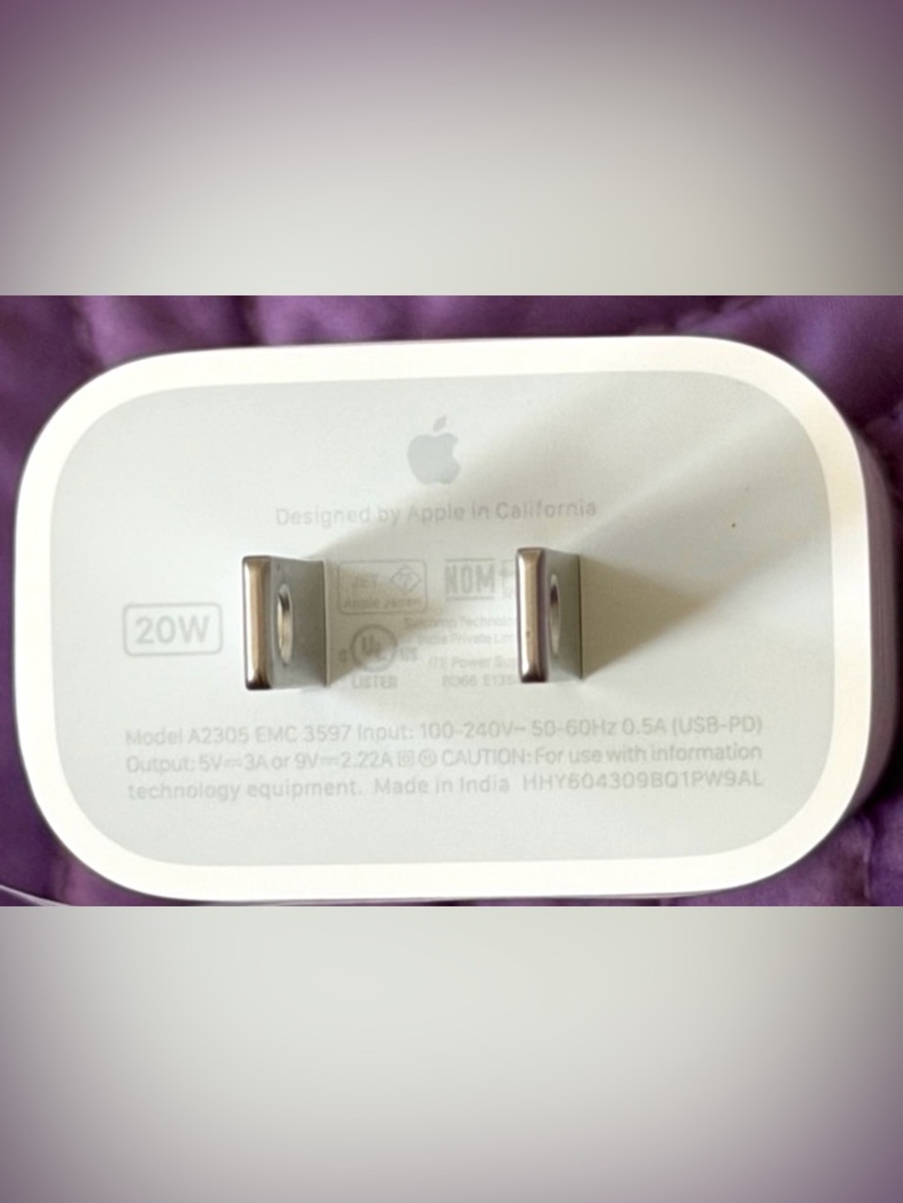 barely used  Apple Wall charger